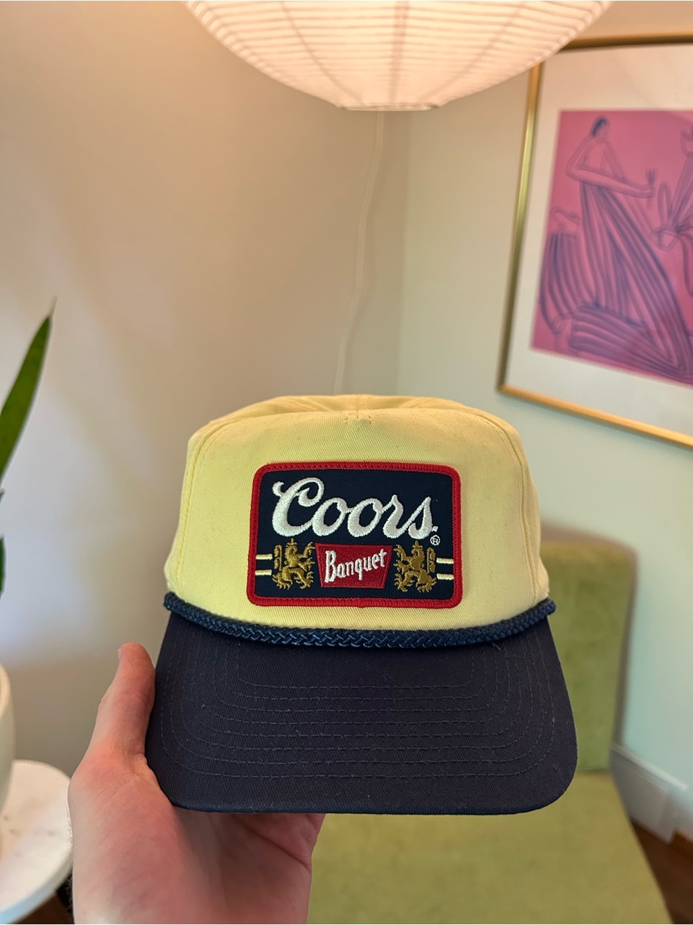 American Needle Coors Banquet Two-Tone Rope Trucker Hat - Yellow & Navy